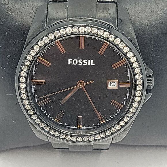 Fossil Janice BQ3318 Womens Black Stainless Steel Analog Dial Quartz Watch AM835 - Picture 1 of 11